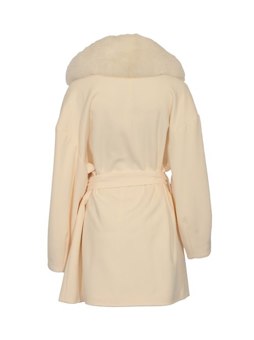 Cappotto CD1219 effetto lana e pelliccia di volpe Bianco YES LONDON | CD1219BIANCO